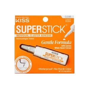 KISS SuperStick Individual Lash Cluster Adhesive, Gentle Formula, 7 Day Clear
